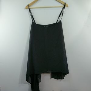 Women's Lane Bryant Flowy Tank Top Size 18/20 Black Chain Straps NWT